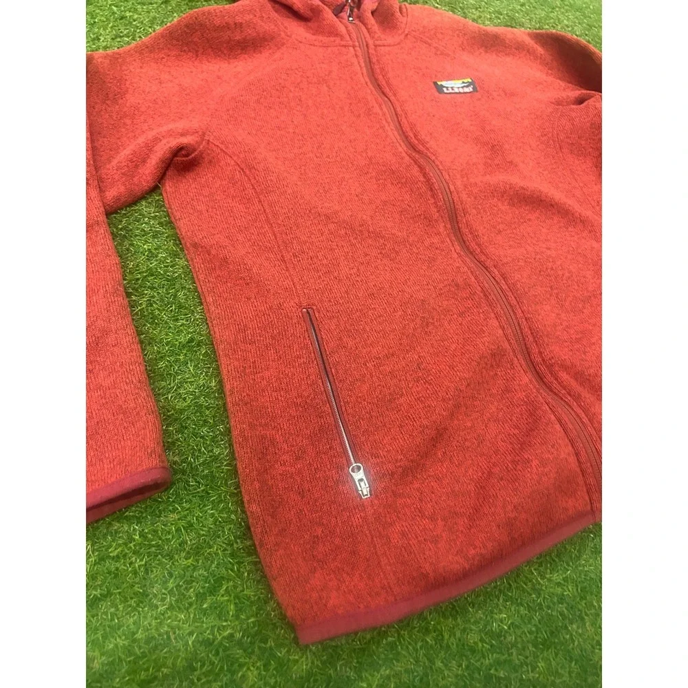 L.L. Bean youth large (14-16) Hooded Full‑Zip Jacket in Brick Red
